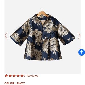 Frances Valentine Metallic Coat Navy